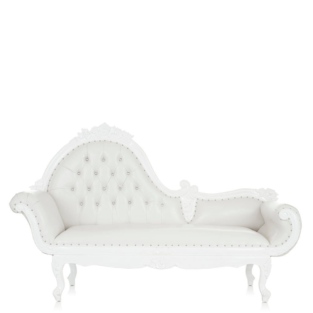 "Charlotte" Royal Chaise Lounge - White / White