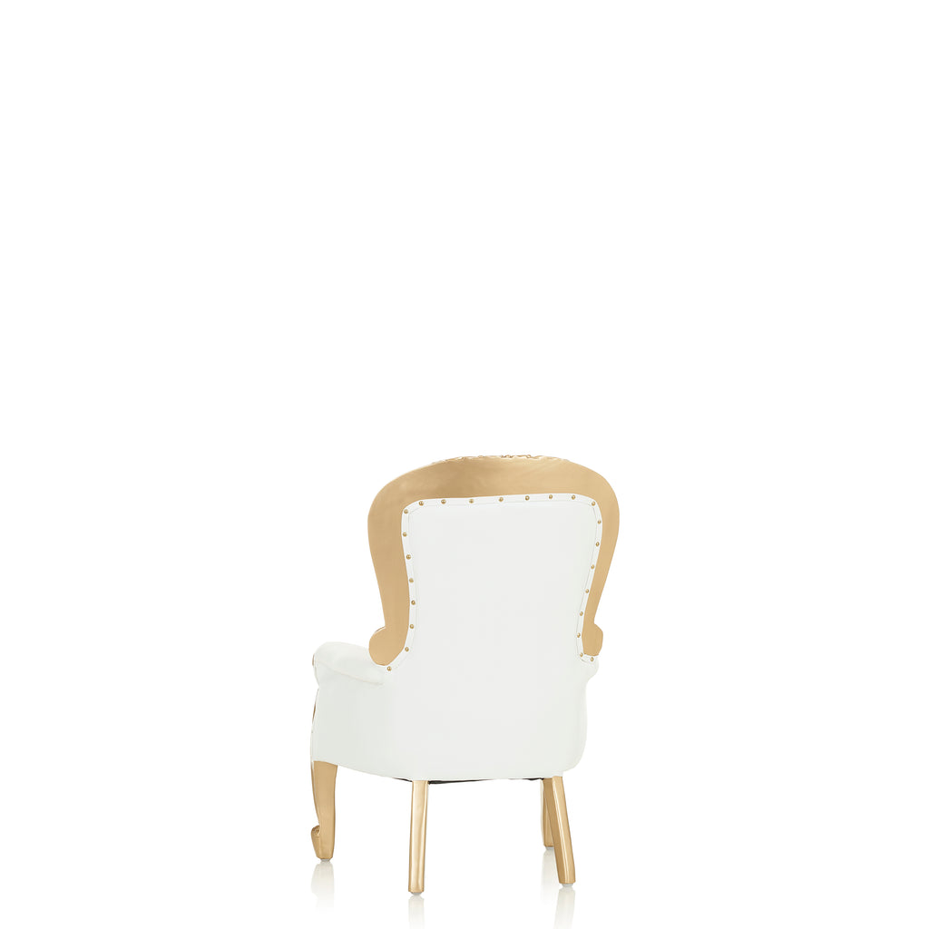 "Amelia 32" Mini Princess Throne Chair - White / Gold