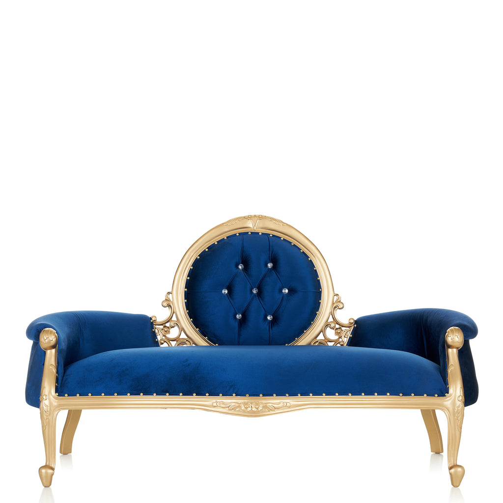 "King Nicholas" Royal Chaise Lounge - Blue Velvet / Gold