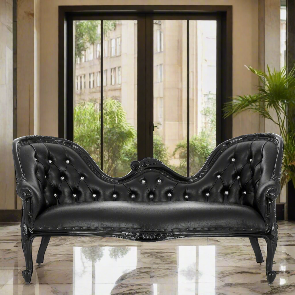 "Monaco" Royal Chaise Lounge - Black / Black