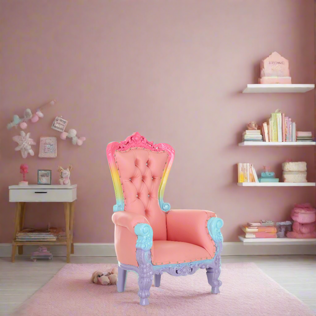 "Mini Tiffany 38" Limited Edition Kids Throne Chair - Unicorn