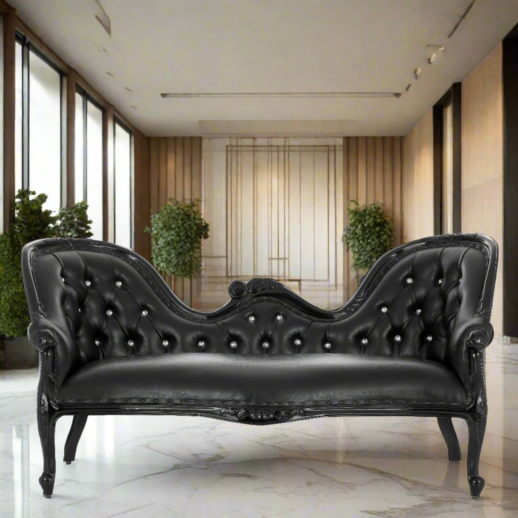 "Monaco" Royal Chaise Lounge - Black / Black