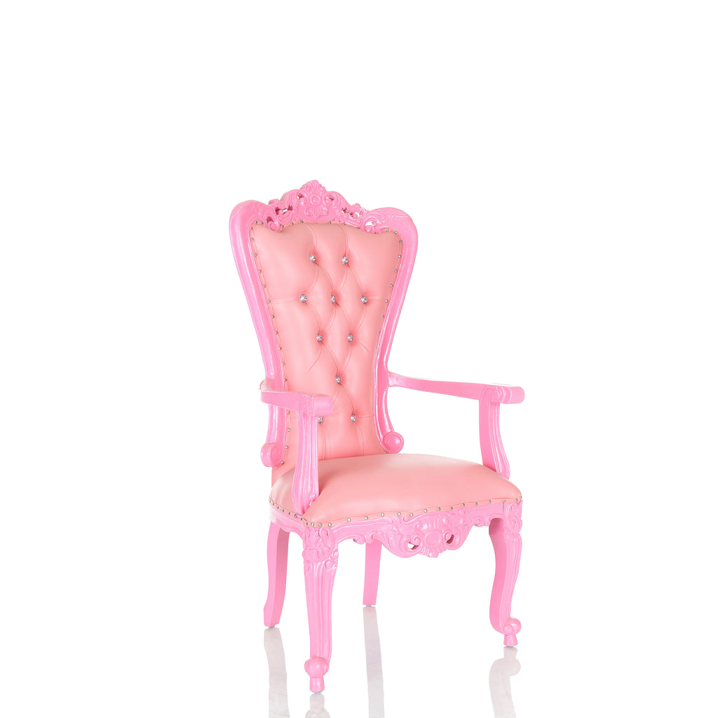 "Valentina" Accent Arm Throne Chair - Pink / Pink
