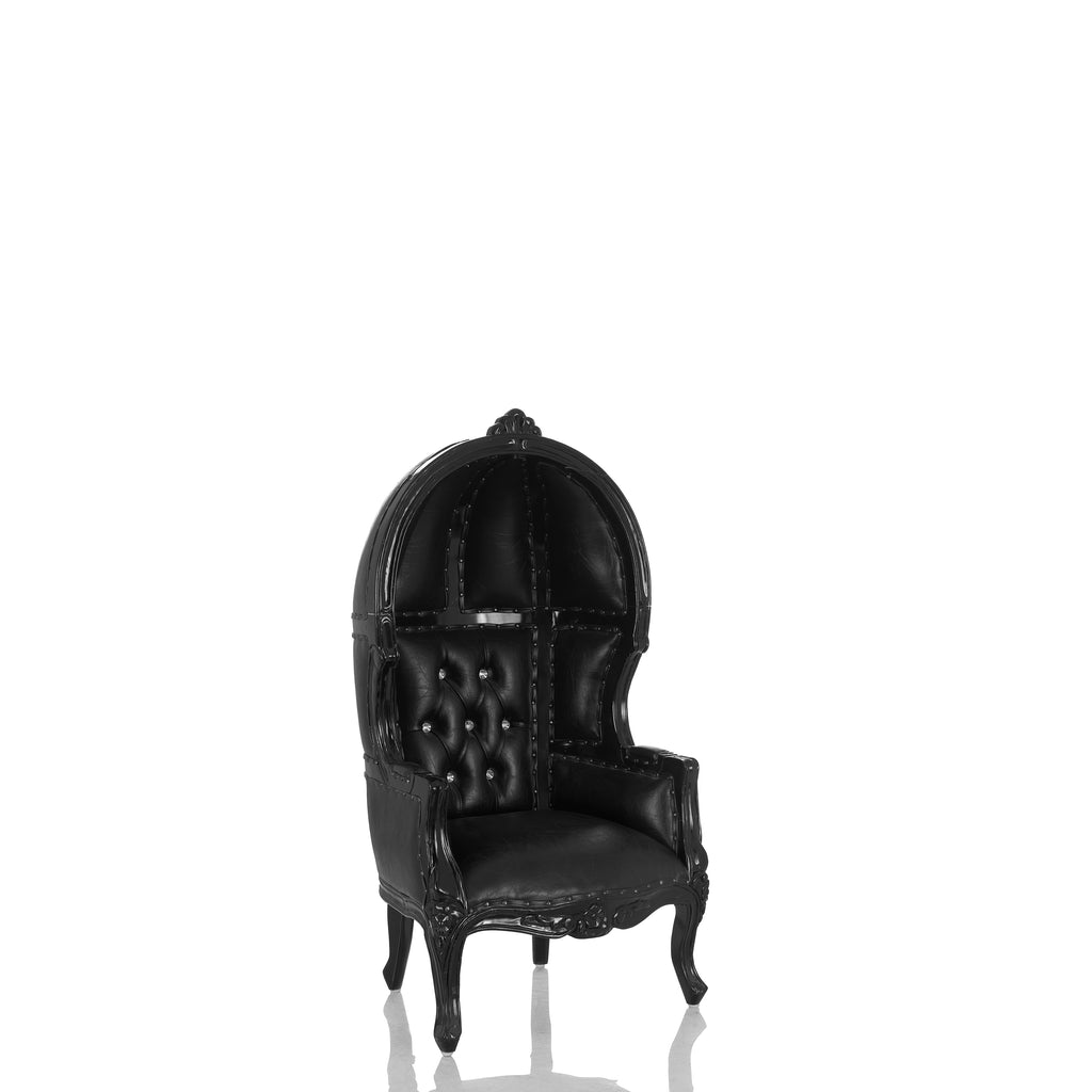 "Mini Canopy" Kids Throne Chair - Black / Black