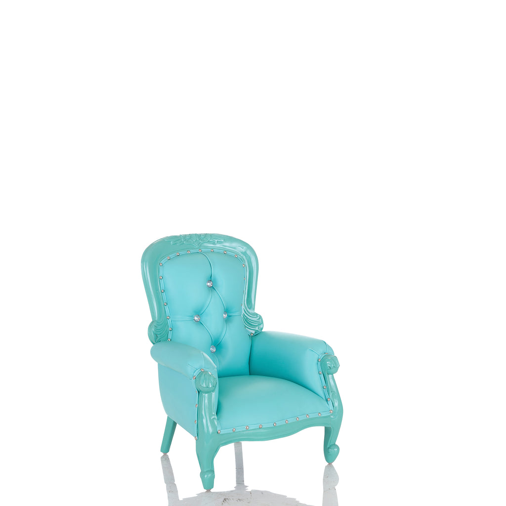 "Cinderella 26" Mini Princess Throne Chair - Turquoise Green / Turquoise Green