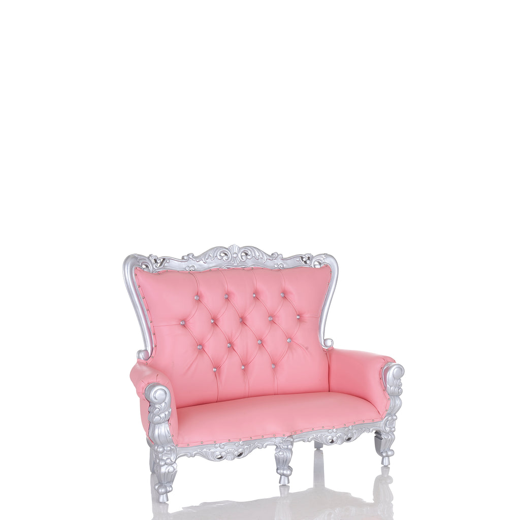 "Mini Tiffany" Children's Love Seat - Pink / Silver