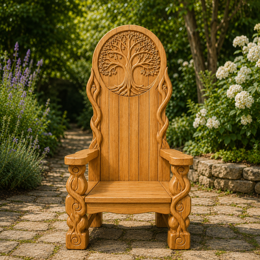 Tree Of Life Teak Garden Throne