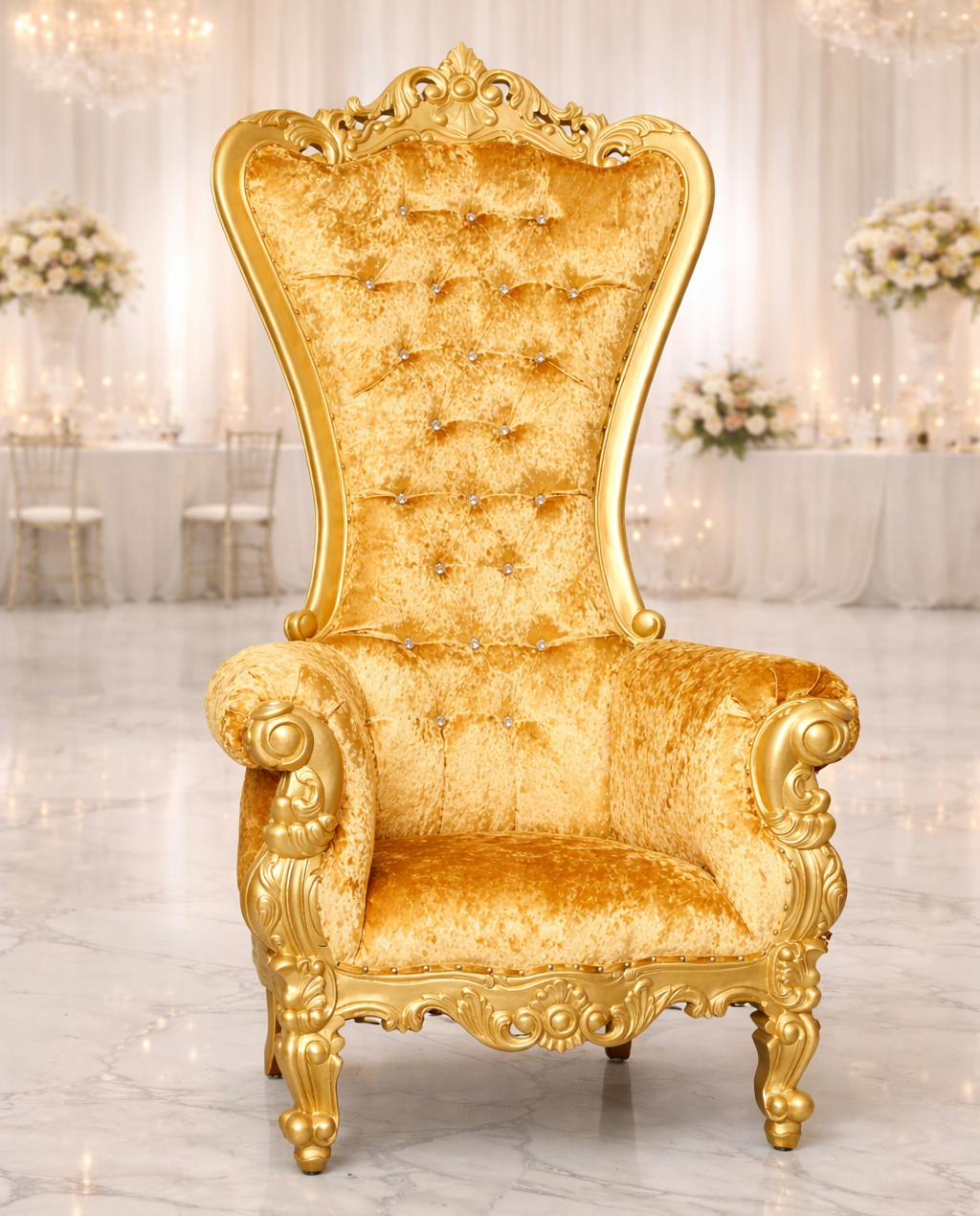 Chloe Throne Chair - Velvet