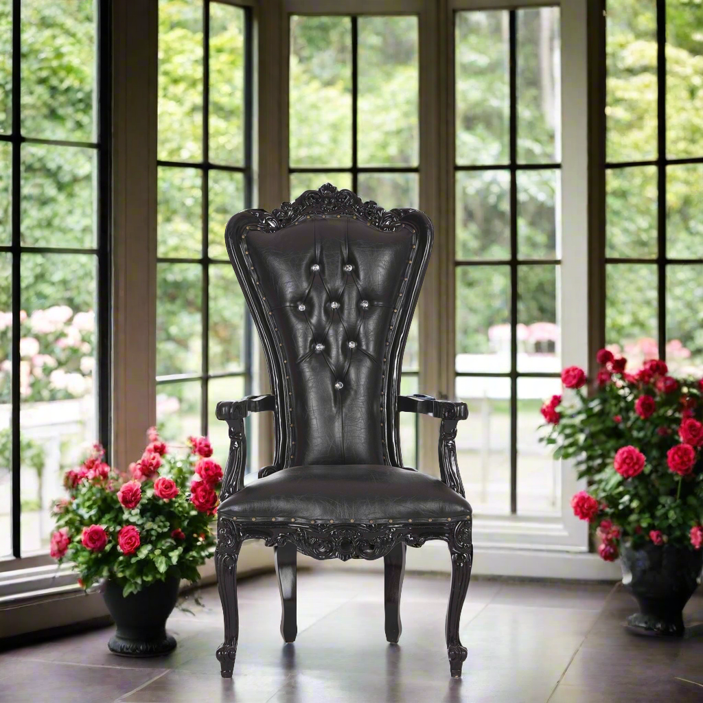 "Valentina" Accent Arm Chair  - Black / Black
