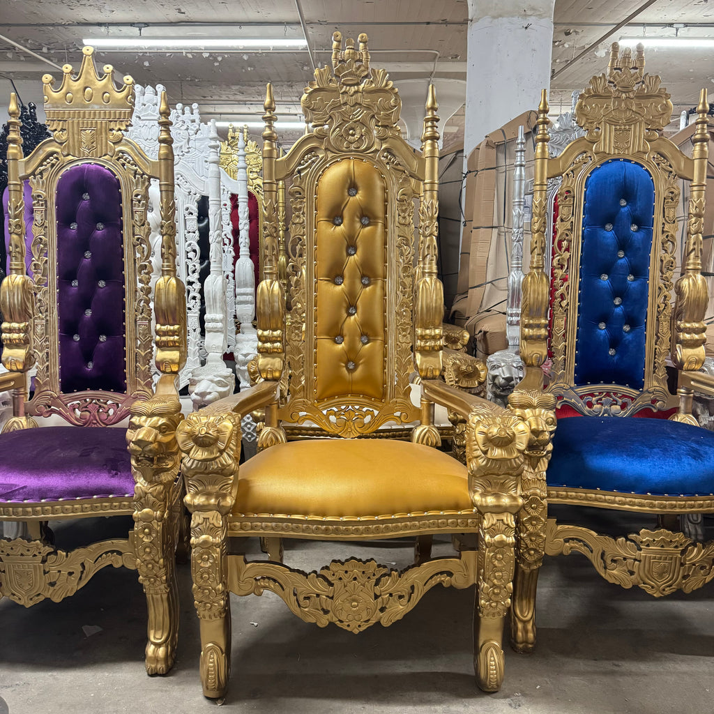 "King David" Flower Throne Chair - Gold / Gold