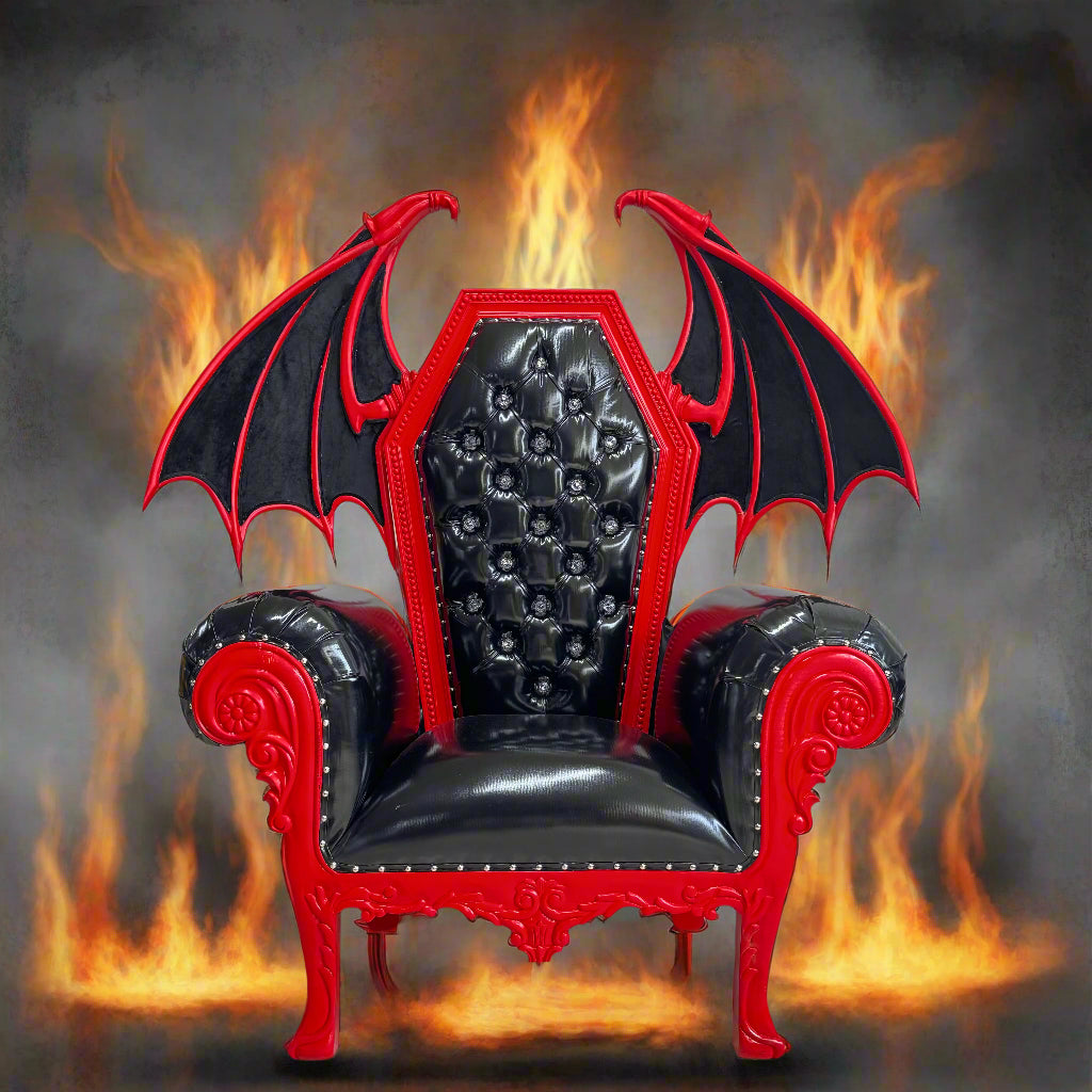 El Diablo Gothic Throne Chair with dramatic winged silhouette