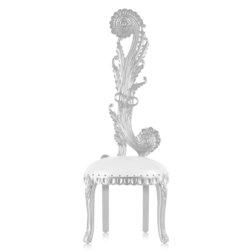 "Sapphire" Royal Accent Chair - White / Silver
