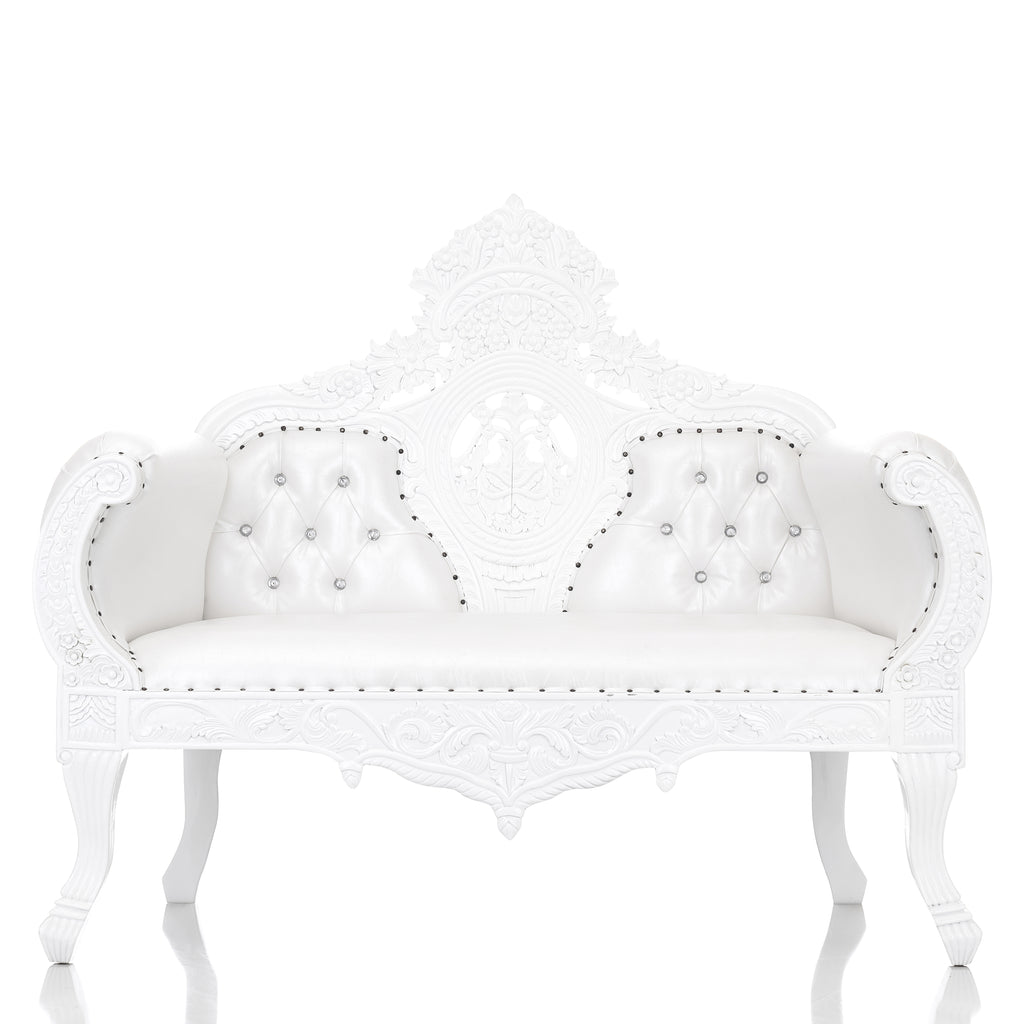 "Queen Anne" Royal Love Seat - White / White