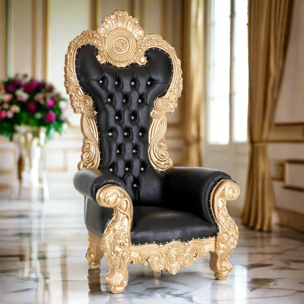 "Medusa" Throne Chair - Black / Gold