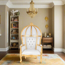 Hooded Mini Canopy Kids Throne Chair