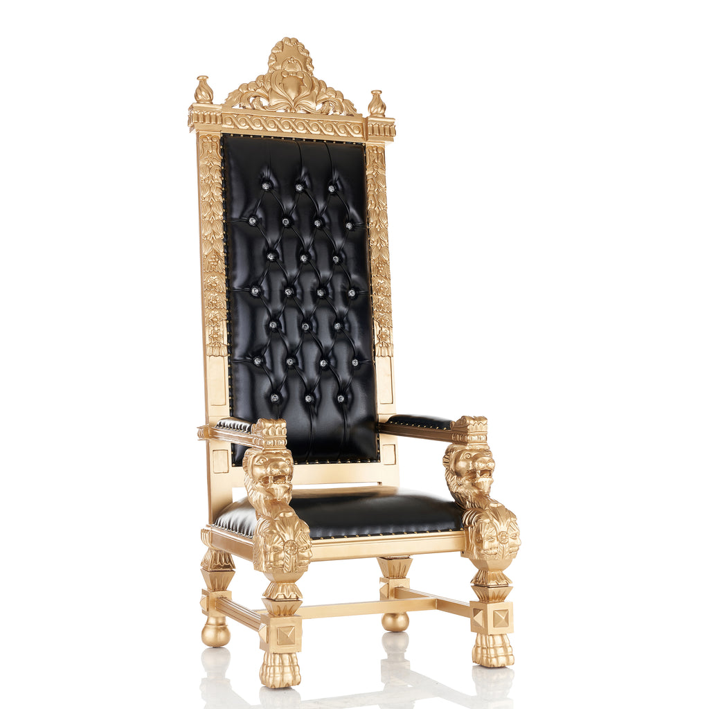 "King Kong" 88" Throne Chair - Black / Gold