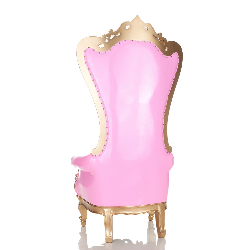 "Queen Tiffany" Throne Chair - Glossy Pink / Gold