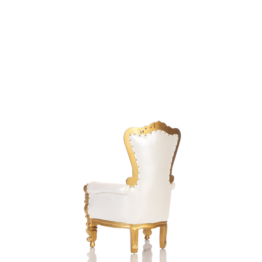 "Mini Tiffany 36" Kids Throne Chair - White / Gold