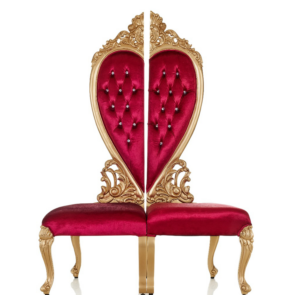 "Sweetheart 75" Party Chair - Red Velvet / Gold