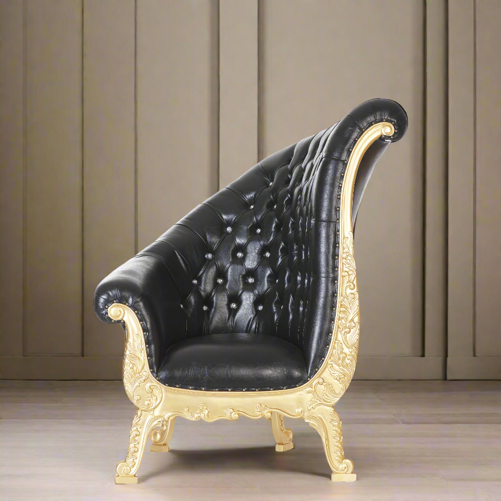 Bellagio Royal Throne Chairs - Black / Gold