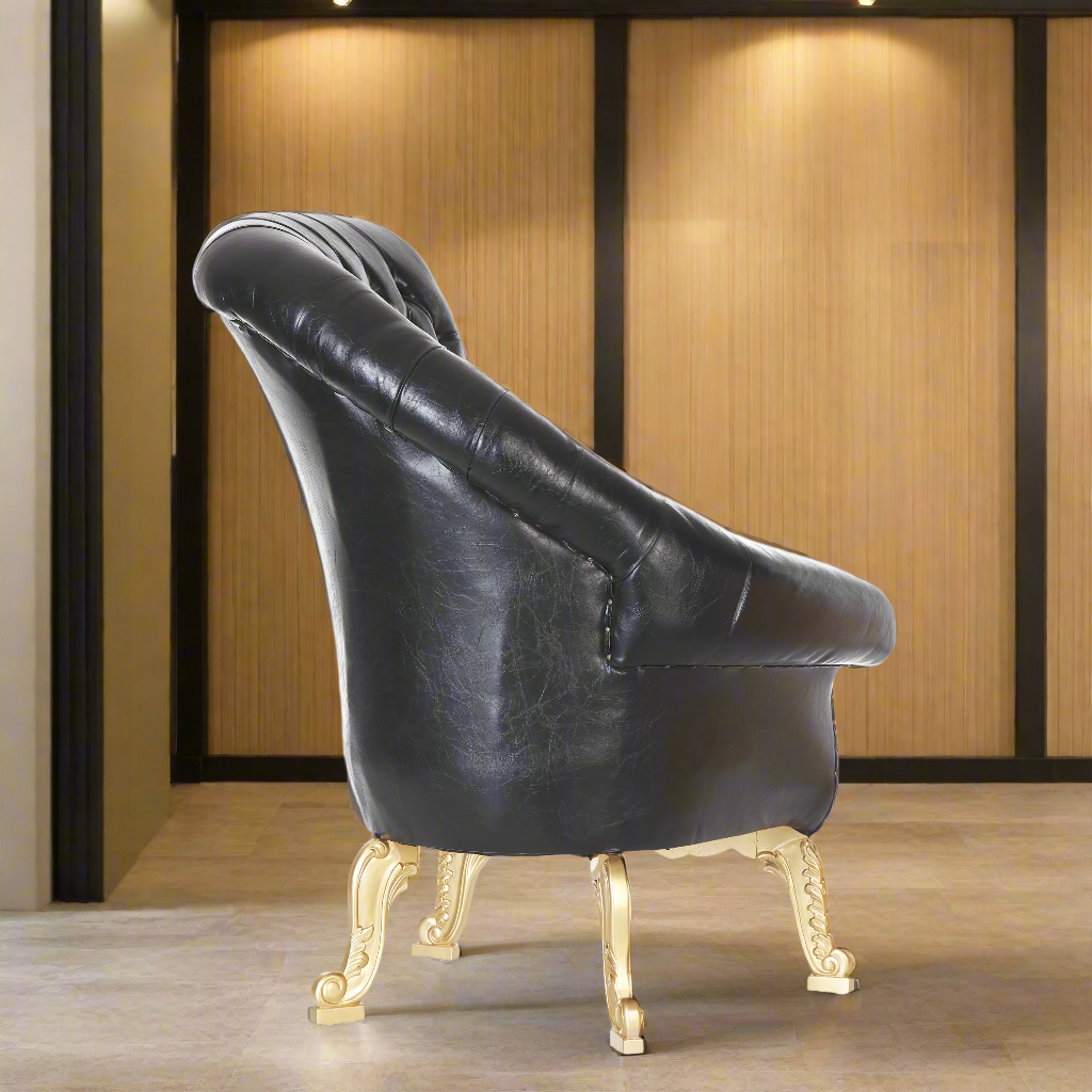 Bellagio Royal Throne Chairs - Black / Gold