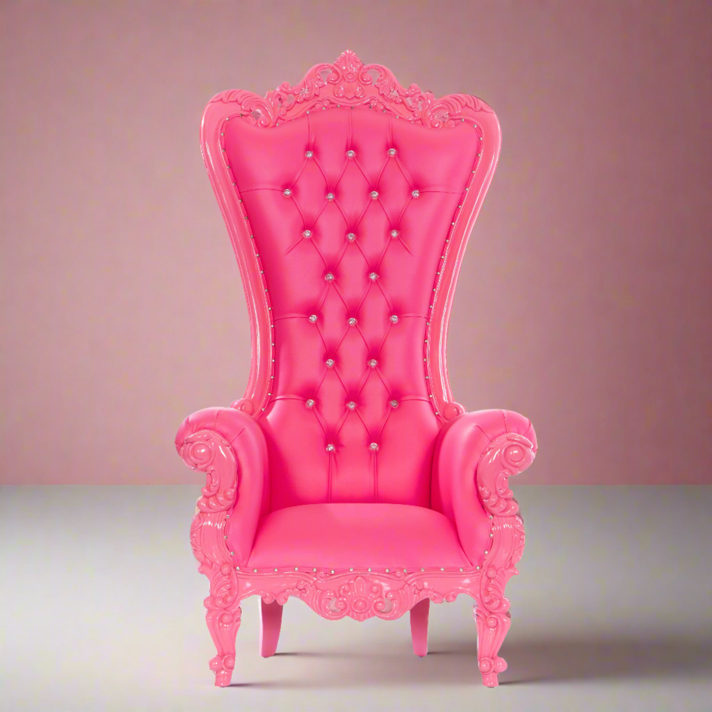 "Queen Tiffany"  Throne Chair - Hot Pink / Hot Pink