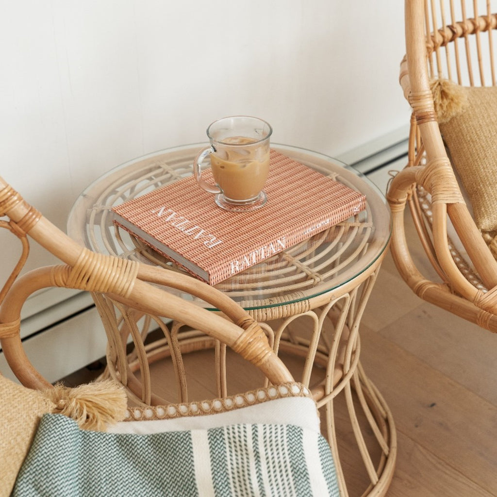 “Heather” Rattan End Table - Natural