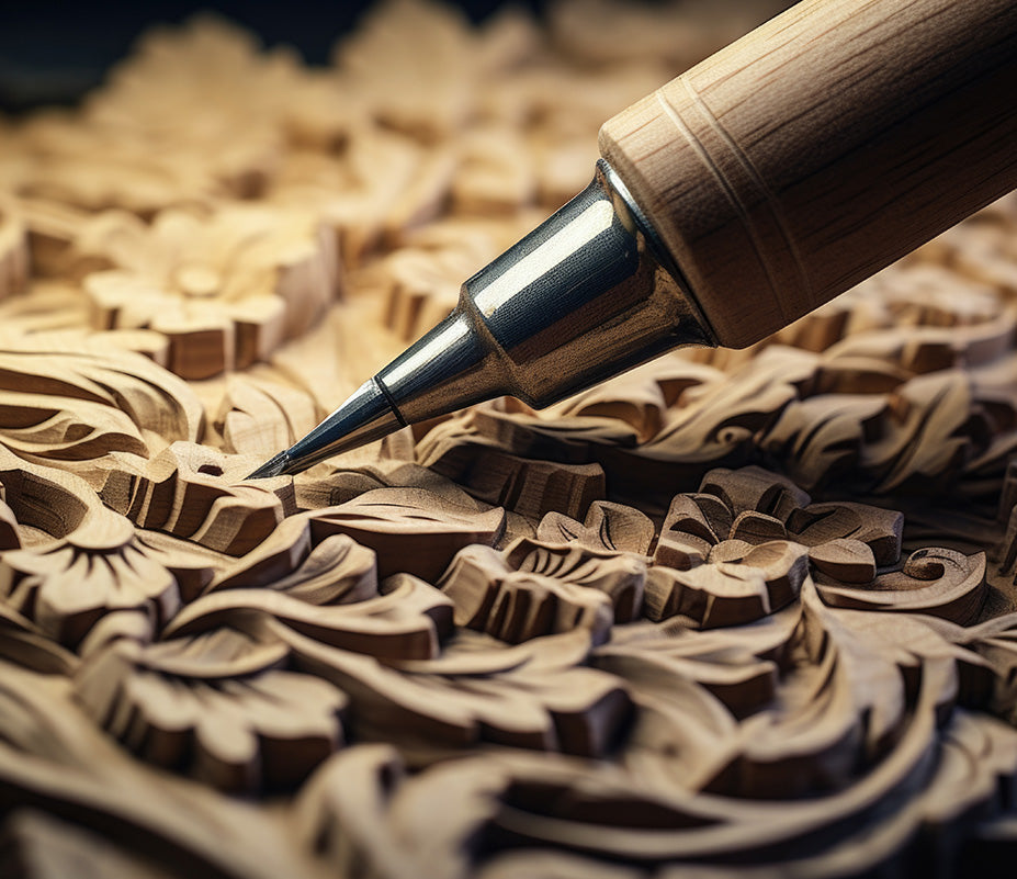 Detailed wood craftsmanship and finish on Throne Kingdom furniture