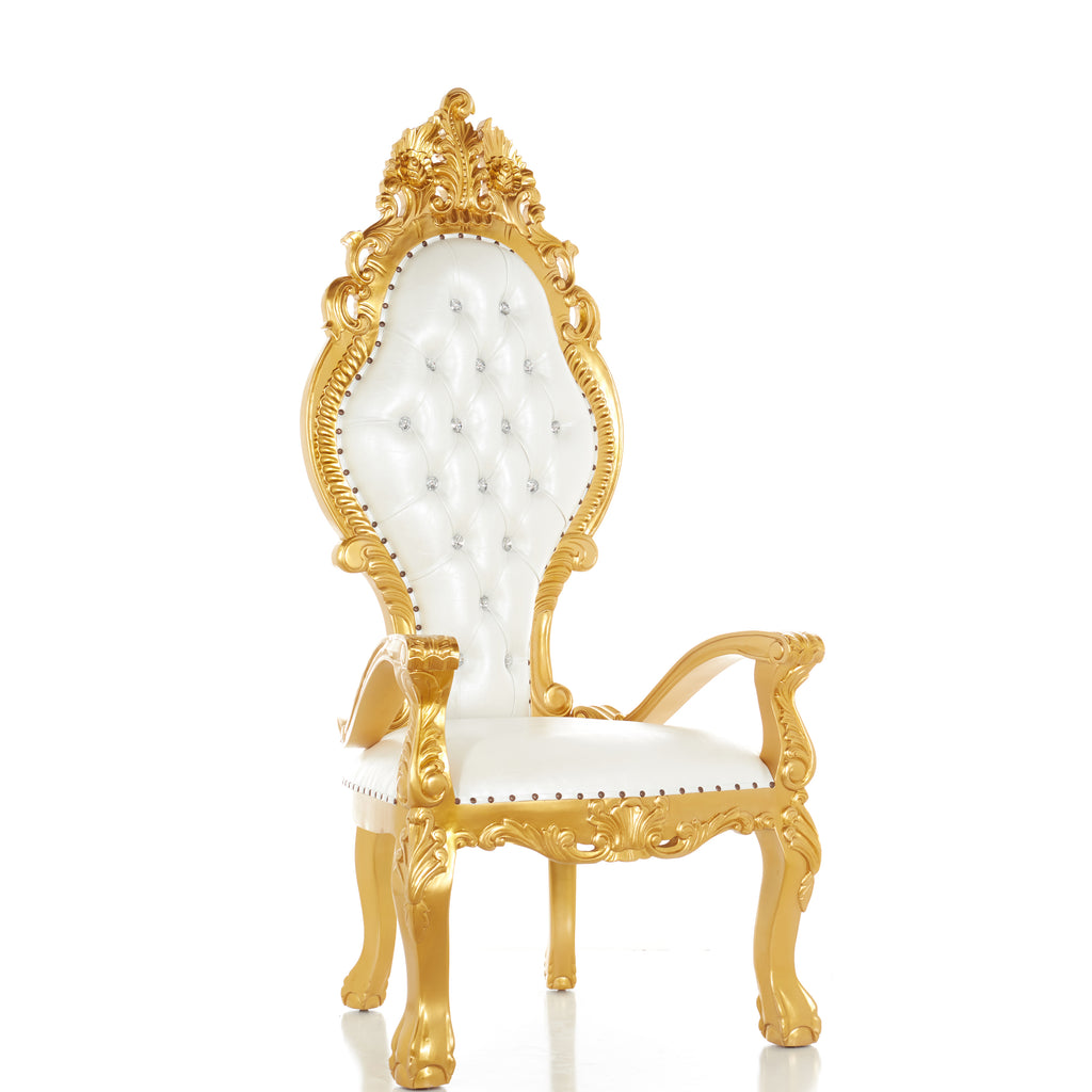 "Fiona 70""  Throne Chair - White / Gold