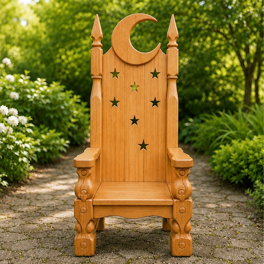 Moonspire Teak Garden Throne
