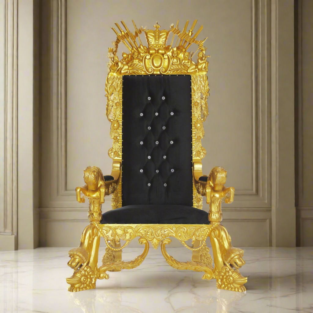 "The Neverland" Throne Chair - Black / Gold