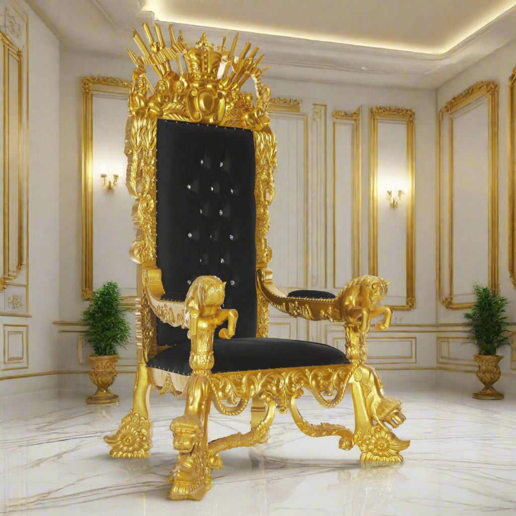 "The Neverland" Throne Chair - Black / Gold