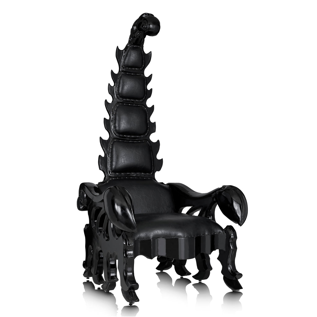 "Emperor Scorpion 90” Throne Chair - Black / Black