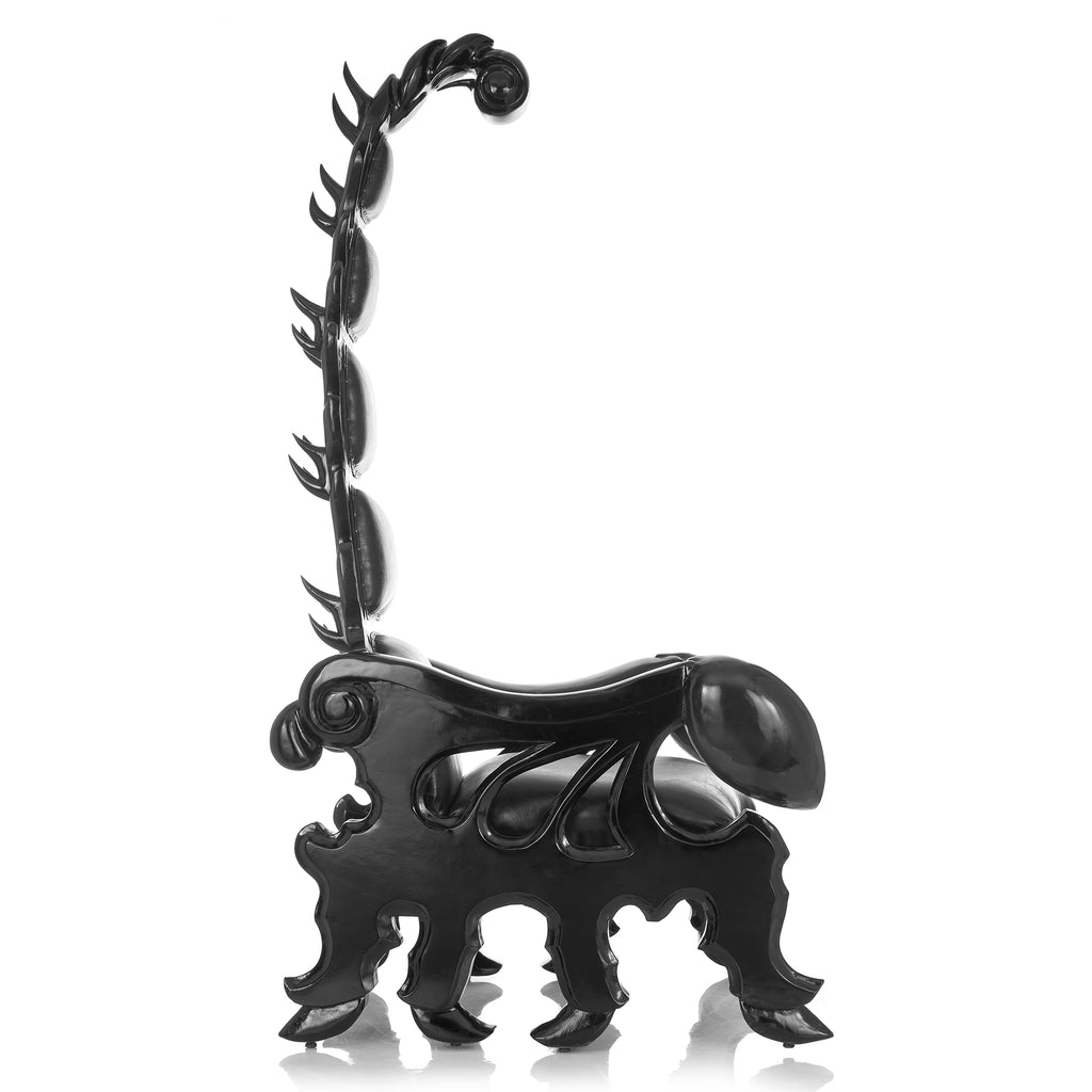 "Emperor Scorpion" Throne Chair - Black / Black