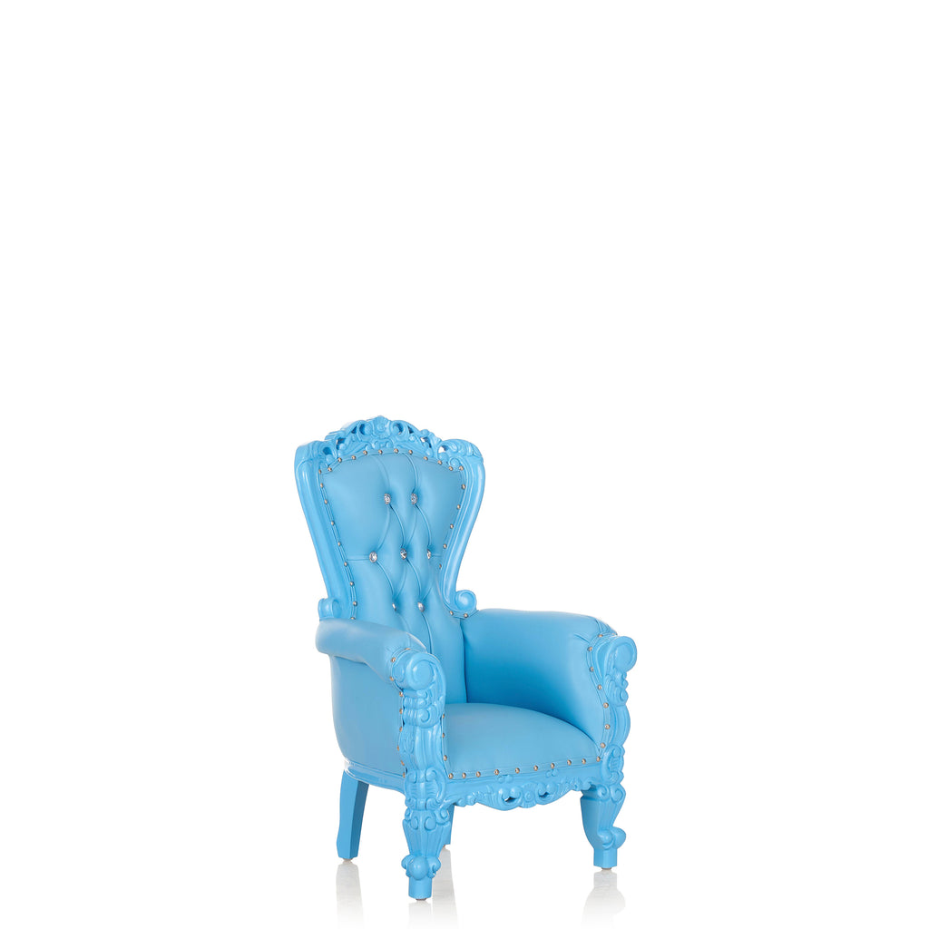 “Mini Tiffany 33" Kids Throne Chair - Light Blue  / Light Blue