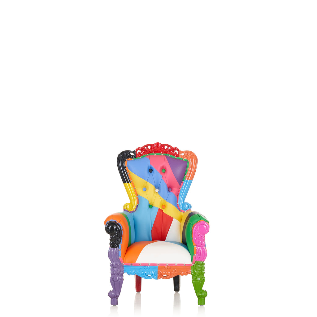 "Mini Tiffany 33" Kids Throne Chair - Multi-colored