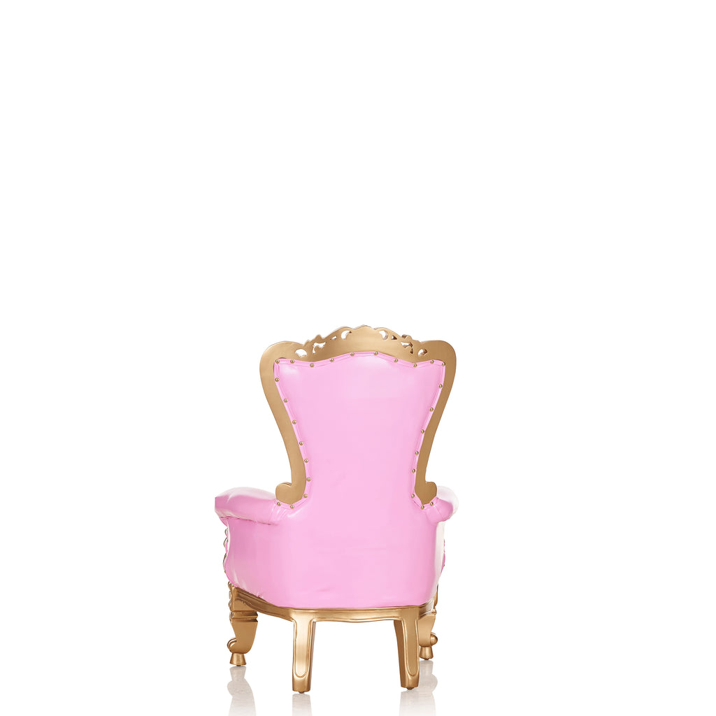 "Mini Tiffany 33" Kids Throne Chair - Glossy Pink / Gold