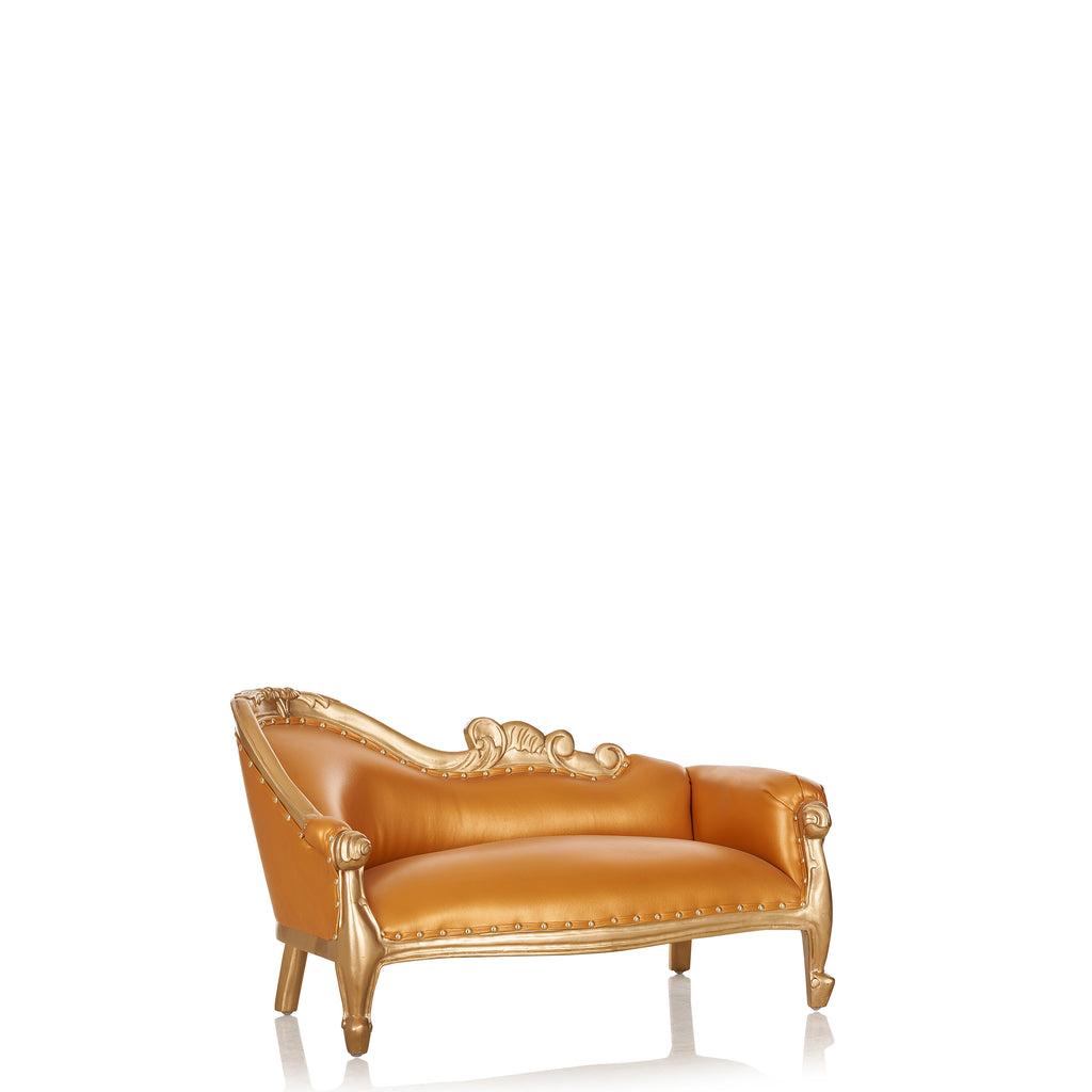 "Swan" Mini Chaise Lounge - Gold / Gold