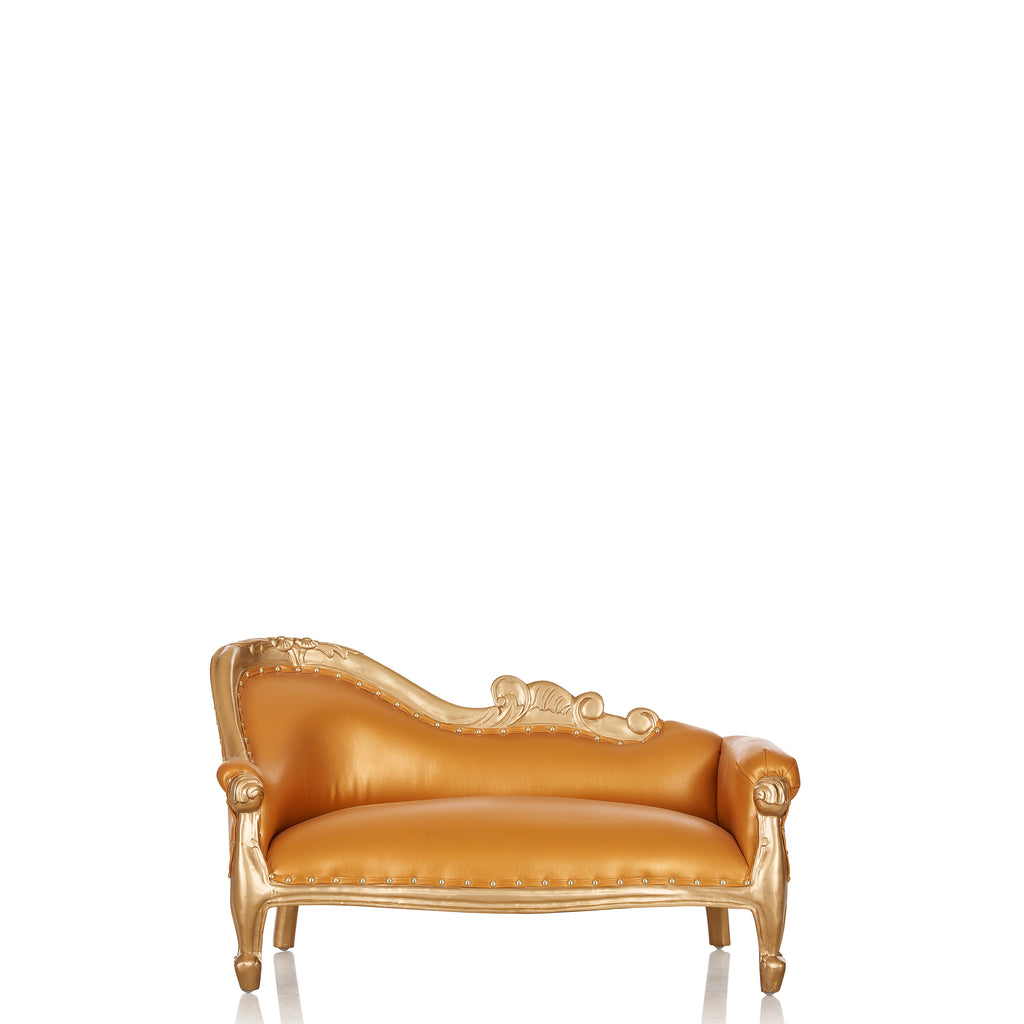 "Swan" Mini Chaise Lounge - Gold / Gold