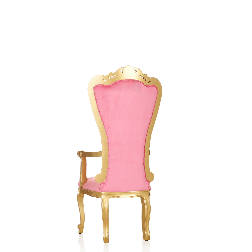 "Valentina" Accent Arm Throne Chair - Hot Pink / Gold