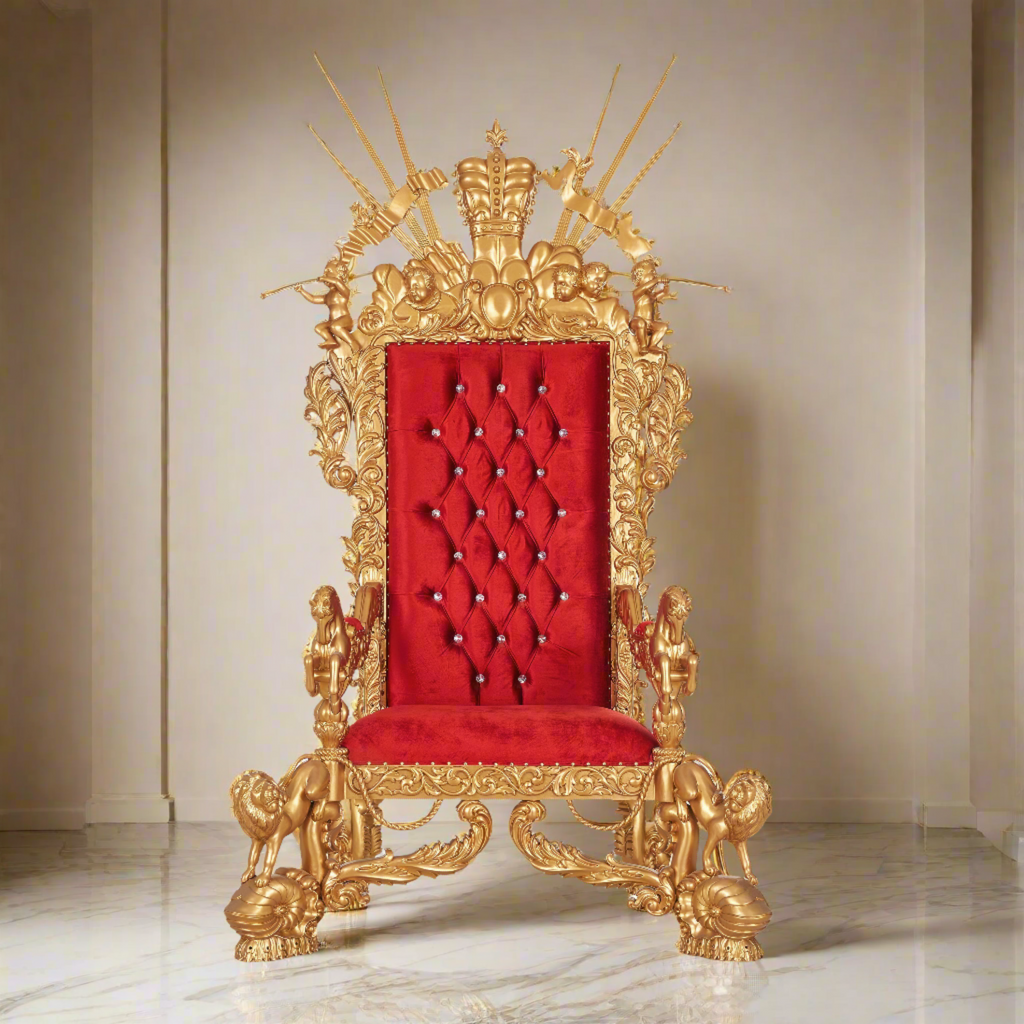 "The Neverland" Throne Chair - Red / Gold