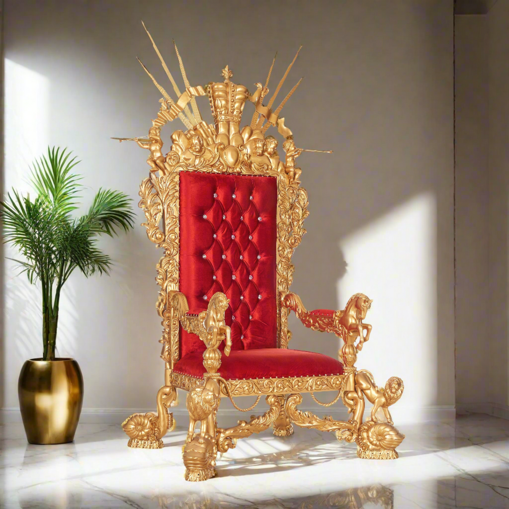 "The Neverland" Throne Chair - Red / Gold