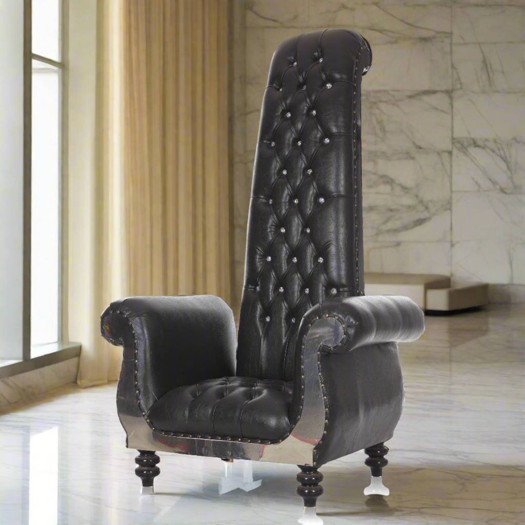 "Salon" Queen Throne Chair - Black