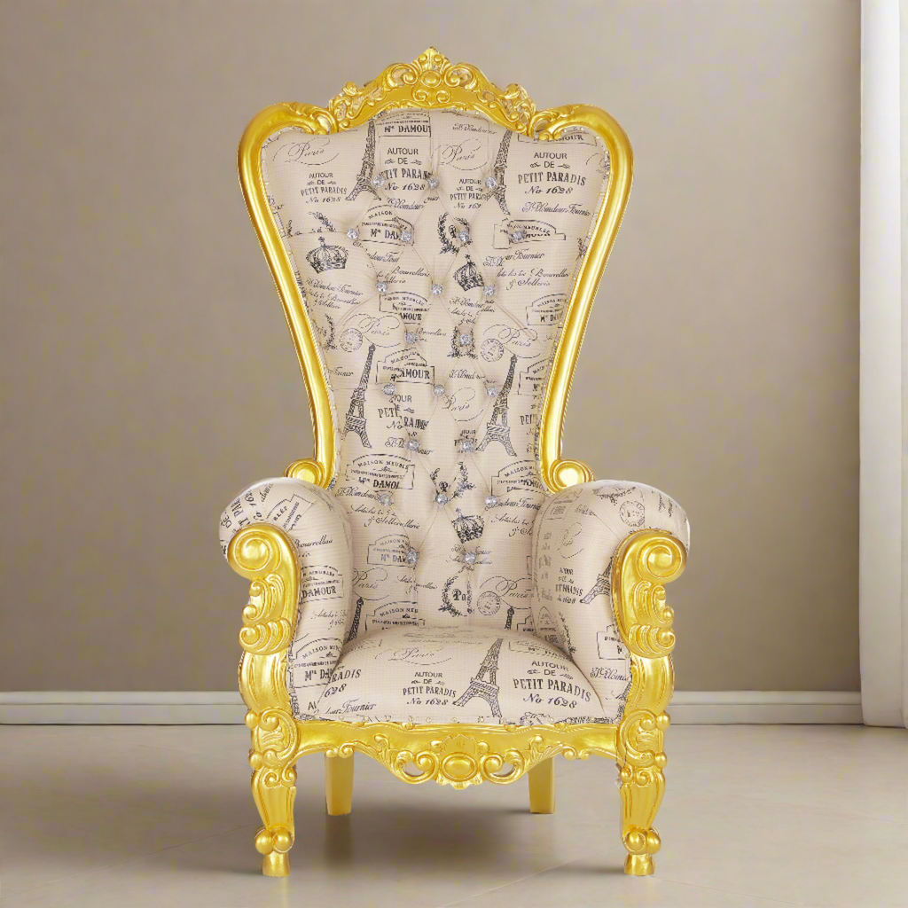 "Queen Tiffany" Throne Chair - Parisian Edition / Gold