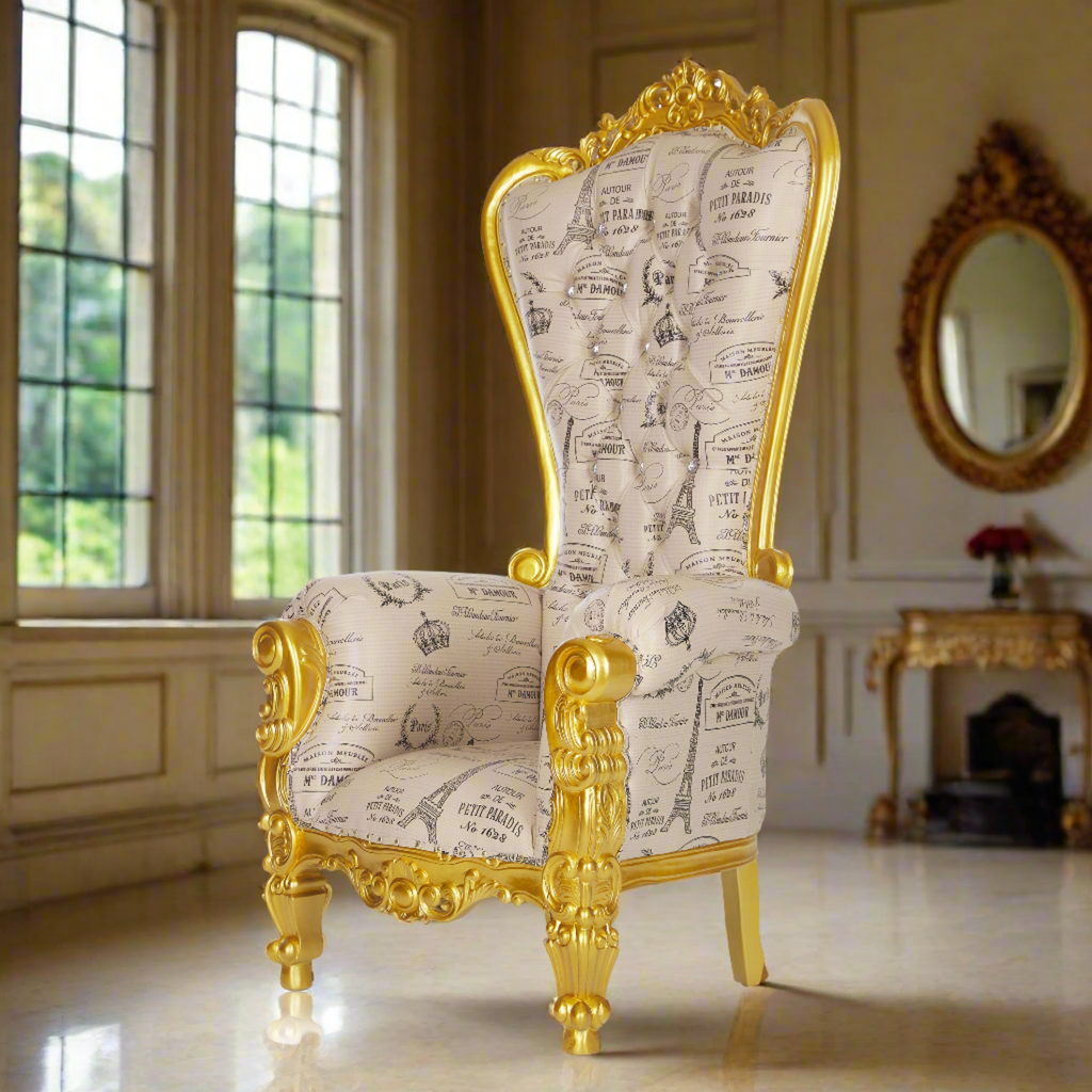 "Queen Tiffany" Throne Chair - Parisian Edition / Gold