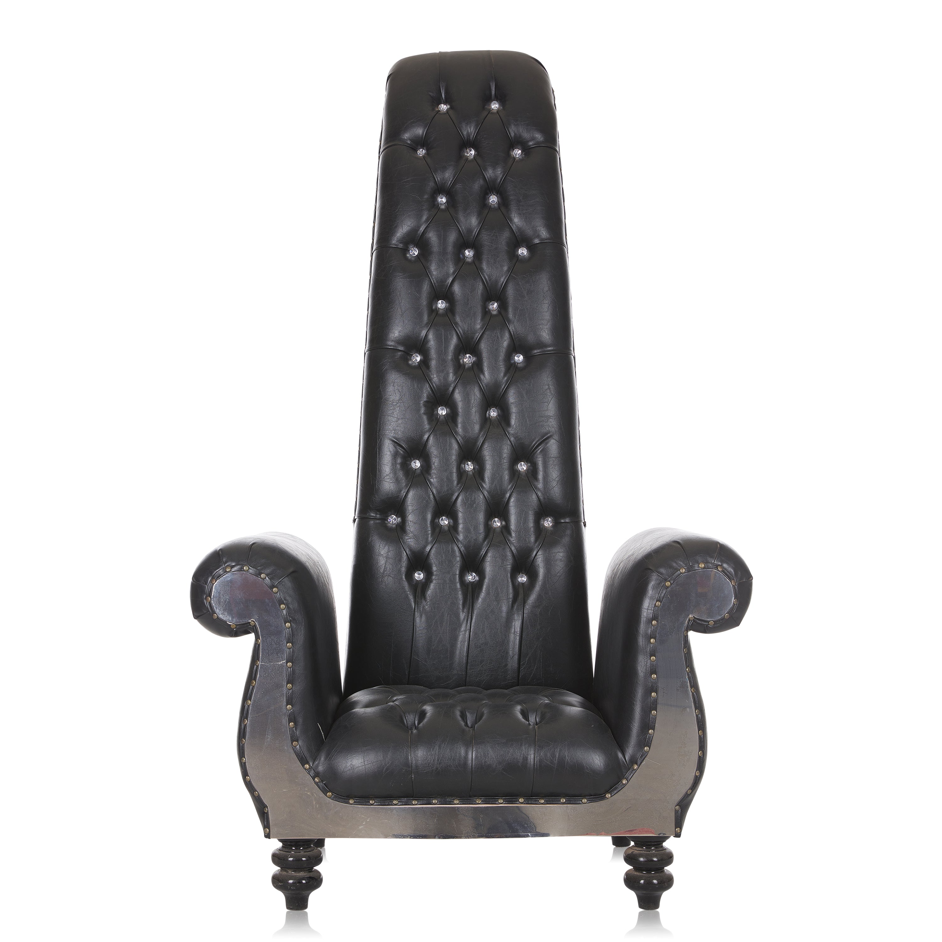 Salon Queen Throne Chair Black Mirror Vinyl