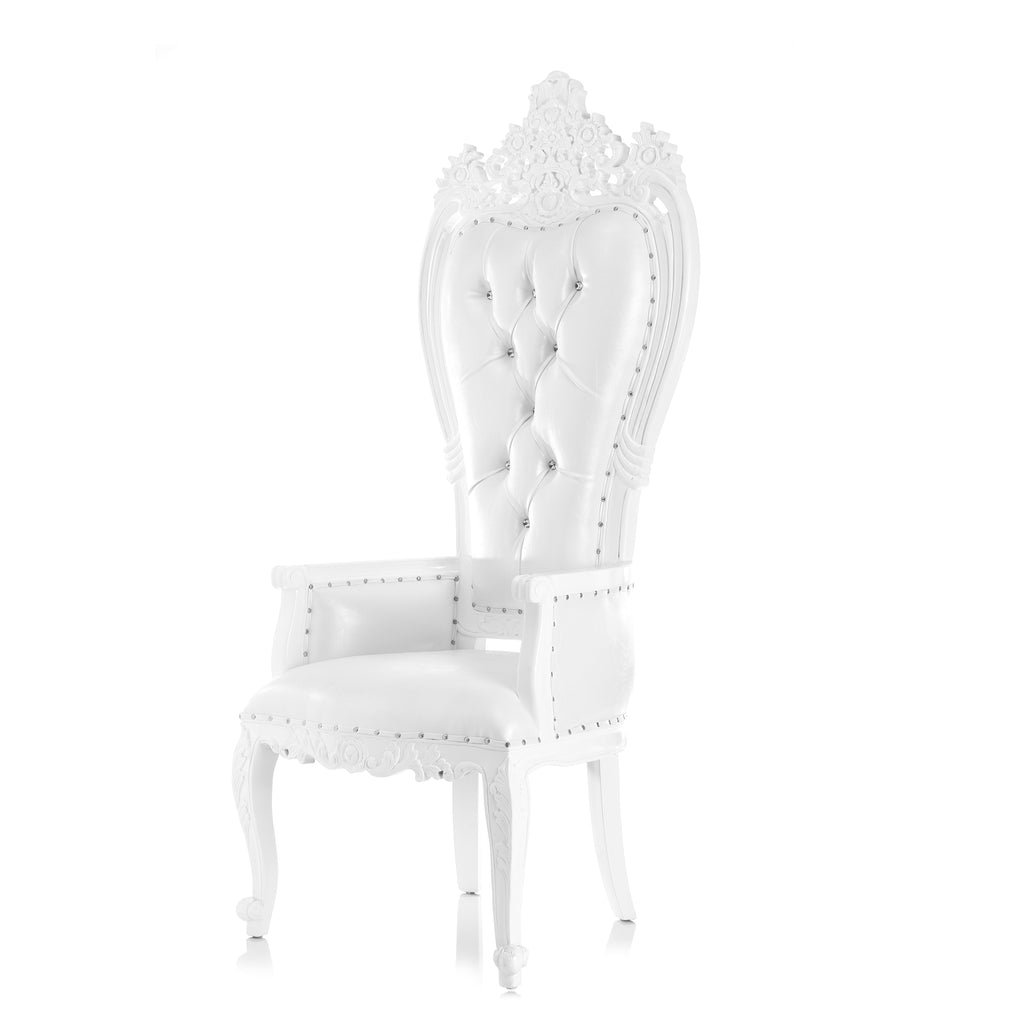 "Giovanni" Royal Throne Chair - White / White