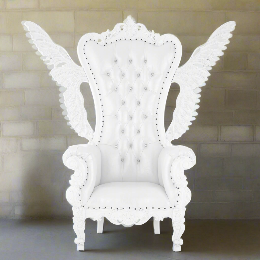 "Angelic Tiffany" Throne - White / White