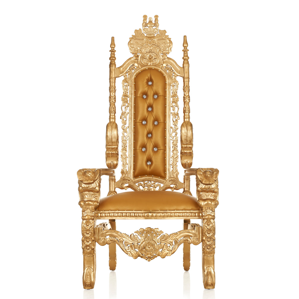 "King David" Flower Throne Chair - Gold / Gold