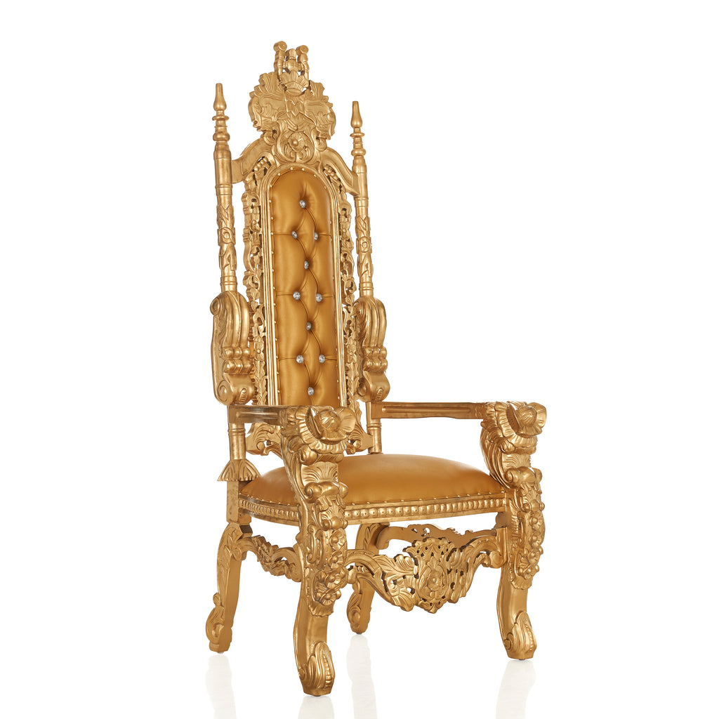 "King David" Flower Throne Chair - Gold / Gold